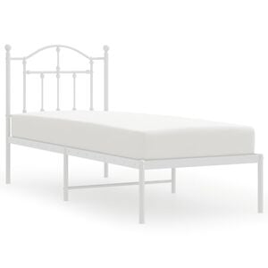 vidaXL Metallis&auml;ngynrunko ilman patjaa p&auml;&auml;tylevy valkoinen 75x190 cm