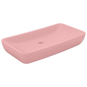 vidaXL Ylellinen pesuallas suorakaide matta pinkki 71x38 cm keraami