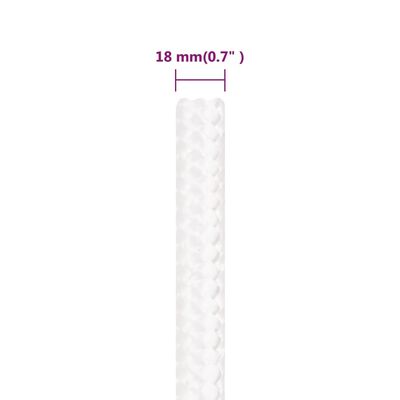 vidaXL Veneköysi täysvalkoinen 18 mm 25 m polypropeeni