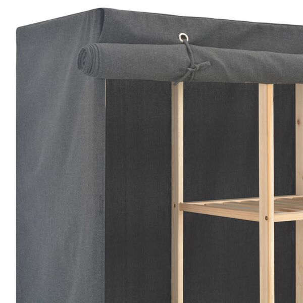 vidaXL Vaatekaappi harmaa 173x40x170 cm kangas