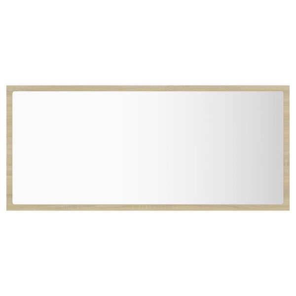 vidaXL LED-kylpyhuonepeili Sonoma-tammi 90x8,5x37 cm akryyli