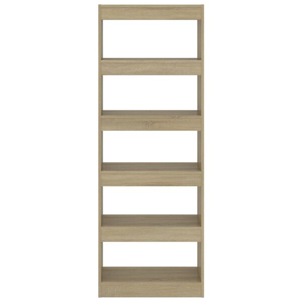 vidaXL Kirjahylly/tilanjakaja Sonoma tammi 60x30x166 cm tekninen puu