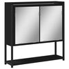 vidaXL Kylpyhuoneen peilikaappi musta 60x16x60 cm tekninen puu