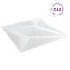 vidaXL Sein&auml;paneelit 12 pcs Valkoinen T&auml;hti 50 x 50 cm XPS Vaahdon