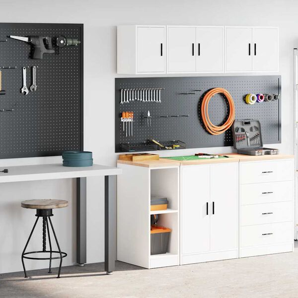 vidaXL Autotallikaapit 2 kpl valkoinen tekninen puu