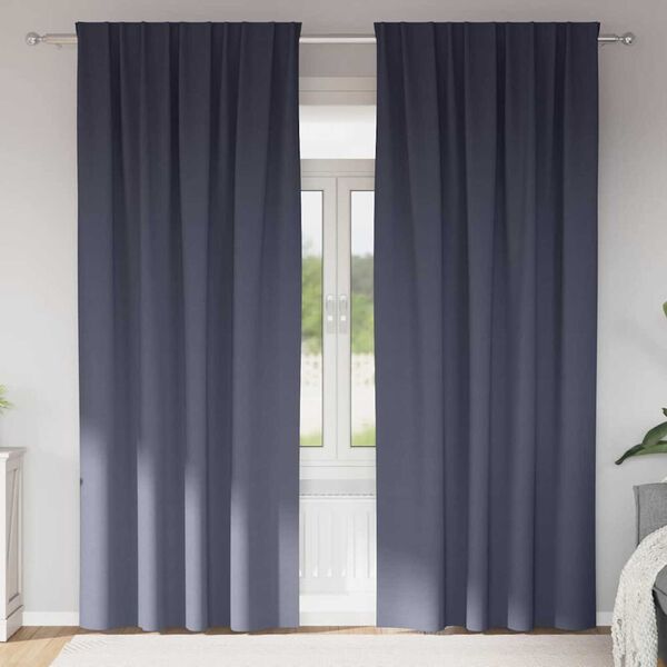 vidaXL Piment&auml;v&auml; verho renkailla 2 pcs Antrasiitti 225 x 140 cm
