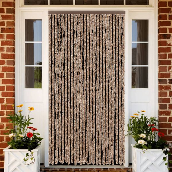 vidaXL Hyönteisverho beige ja tummanruskea 100x220 cm chenille