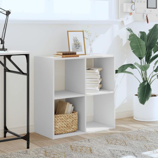 vidaXL Kirjahylly valkoinen 68,5x32x68,5 cm tekninen puu