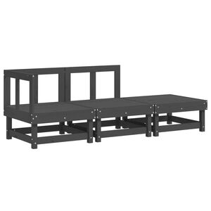 vidaXL 3-osainen Puutarhasohvasarja harmaa t&auml;ysi m&auml;nty