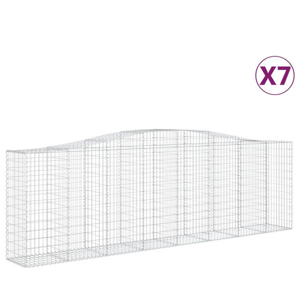vidaXL Kaarevat kivikorit 7 kpl 400x50x120/140 cm galvanoitu rauta