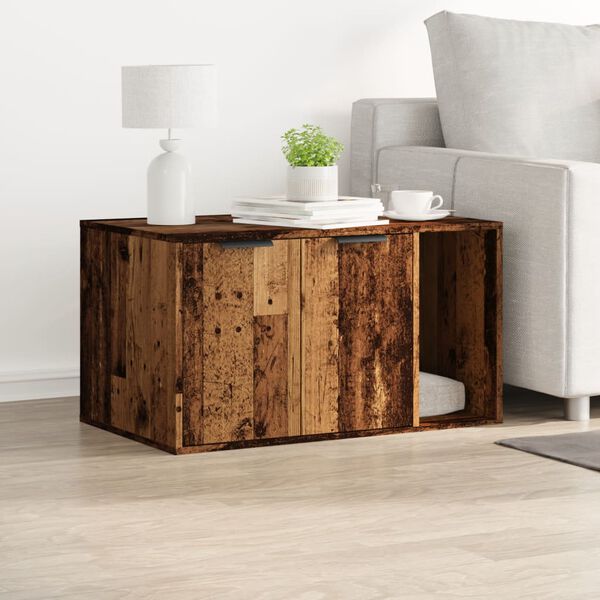 vidaXL Kissanhiekkalaatikon kotelo vanha puu 80x50x45 cm tekninen puu