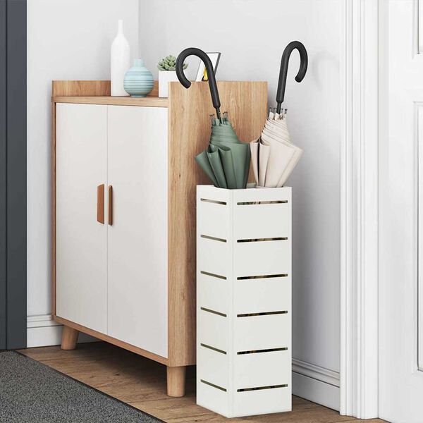 vidaXL Aurinkovarjojalusta Valkoinen 15.5 x 15.5 x 49 cm Metalli