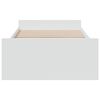 vidaXL S&auml;ngynrunko laatikoilla valkoinen 100x200 cm tekninen puu