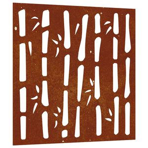 vidaXL Puutarhasein&auml;koriste 55x55 cm corten ter&auml;s bambukuvio