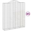 vidaXL Kaarevat kivikorit 5 kpl 200x50x220/240 cm galvanoitu rauta