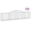 vidaXL Kaarevat kivikorit 20 kpl 300x30x60/80 cm galvanoitu rauta