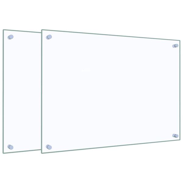 vidaXL Keittiön roiskesuojat 2 kpl läpinäkyvä 70x50 cm karkaistu lasi