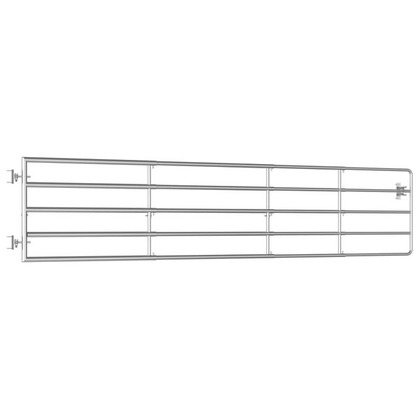 vidaXL 5-tankoinen peltoportti ter&auml;s (150-400)x90 cm hopea