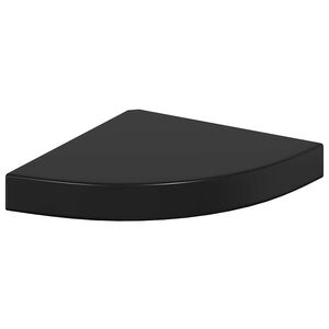 vidaXL Kelluva kulmahylly korkeakiilto musta 25x25x3,8 cm MDF