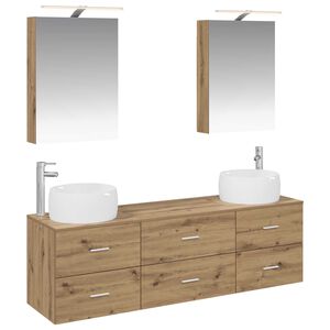 vidaXL Kylpyhuonekalustesetti 5 pcs Artisaanitammi