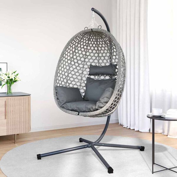 vidaXL Riippuva munatuoli Antrasiitti ja harmaa 104 x 100 x 191 cm