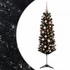 vidaXL Kapea tekokuusi joulupalloilla 150 cm 150 LEDi&auml;
