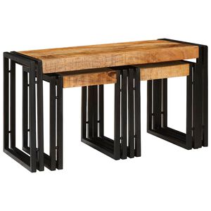 vidaXL Pes&auml;taulu 3 kpl Ruskea ja musta 82 x 40 x 45 cm