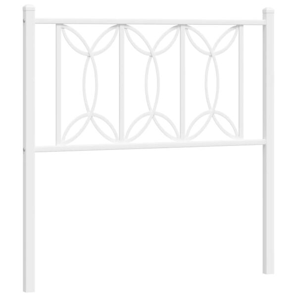 vidaXL Metallinen s&auml;ngynp&auml;&auml;ty valkoinen 90 cm