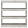 vidaXL Kirjahylly/tilanjakaja betoninharmaa 100x30x103 cm