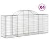 vidaXL Kaarevat kivikorit 4 kpl 200x50x80/100 cm galvanoitu rauta