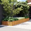 vidaXL Korotettu kukkalaatikko 387x100x36 cm Corten ter&auml;s