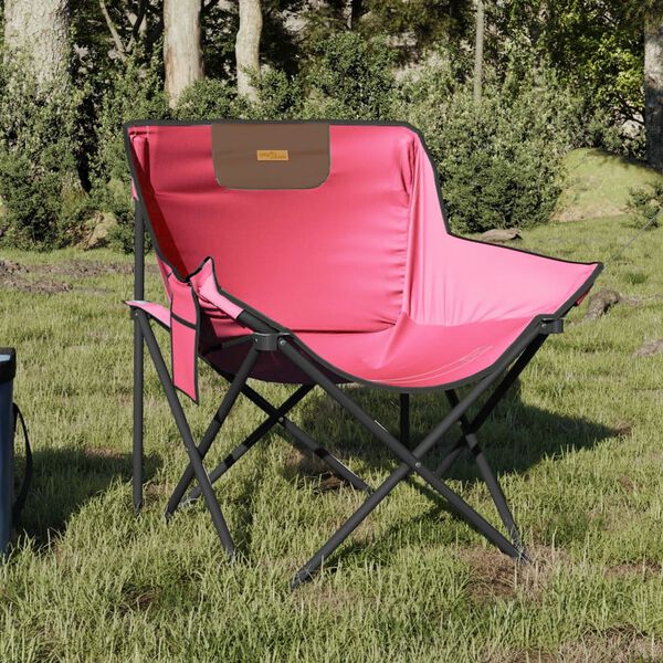 vidaXL Taitettavat retkituolit taskuilla 2 kpl pinkki