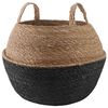 vidaXL Kasviruukku kahvoilla Musta &Oslash; 45 x 36 cm 100% Merihein&auml;