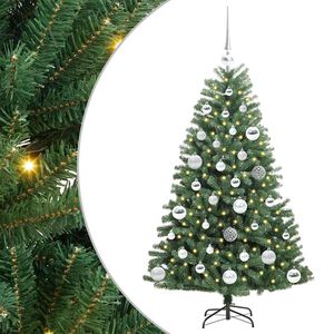 vidaXL Salkomallinen tekoinen joulukuusi Vihre&auml; 120 cm PVC ja metalli