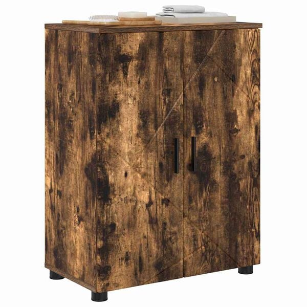 vidaXL Kylpyhuonekaappi s&auml;ilytystilassa Savup&auml;hkin&auml; 60 x 35 x 80 cm