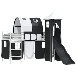 vidaXL Lasten parvis&auml;ngyn runko Valkoinen ja musta 3FT Single Metalli