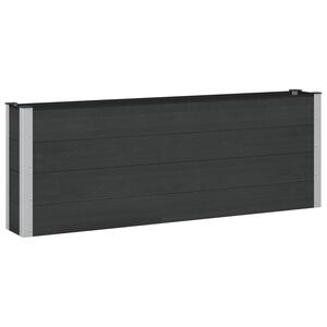 vidaXL Puutarhan Korotettu Kukkalaatikko Musta 200 x 30 x 72 cm