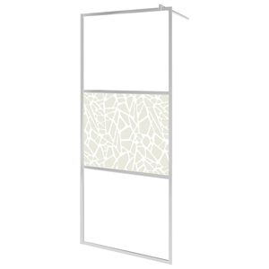 vidaXL Suihkusein&auml;t Hopea 90 x 195 cm Lasi ja alumiini
