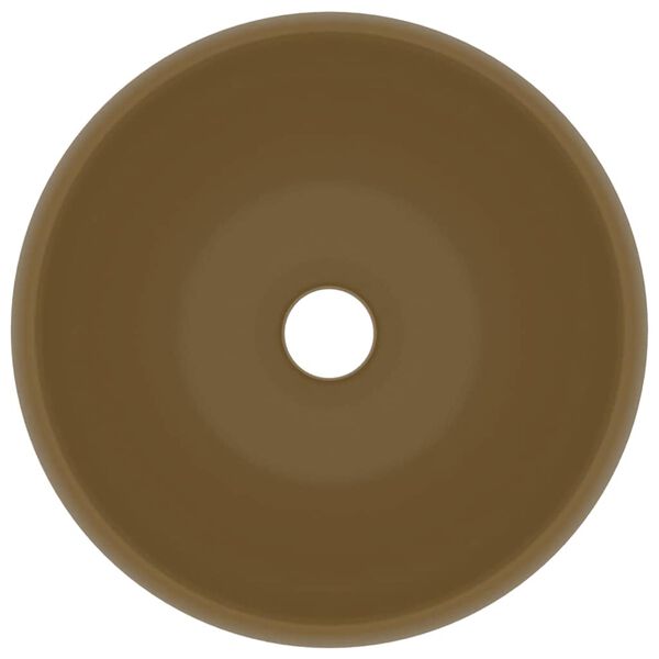 vidaXL Ylellinen pesuallas py&ouml;re&auml; matta kerma 40x15 cm keraami