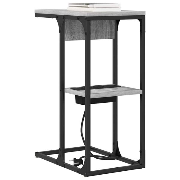 vidaXL Y&ouml;p&ouml;yt&auml;kaappi Harmaa Sonoma 41,5 x 26 x 60,5 cm Tekninen puu