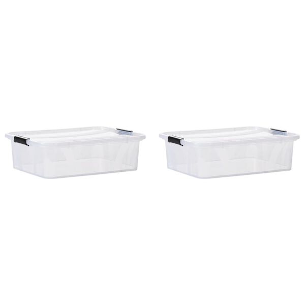 vidaXL S&auml;ilytyslaatikot kansilla 2 kpl l&auml;pin&auml;kyv&auml; 21 l