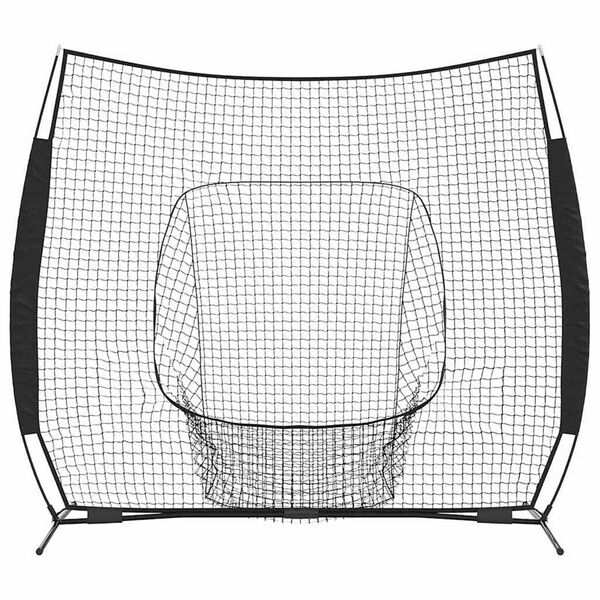 vidaXL Baseballin harjoitusverkko Musta 250 x 106 x 209 cm Polyesteri