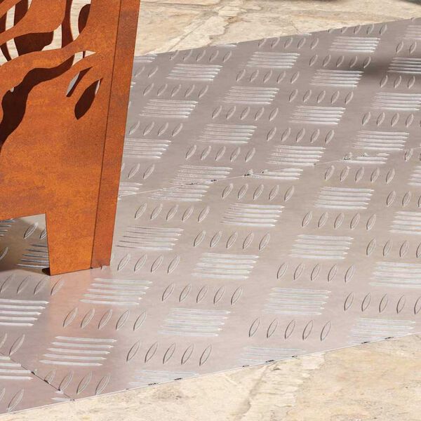 vidaXL Portaan askelma Suorakaide 4 pcs Hopea 100 x 40 cm Alumiini