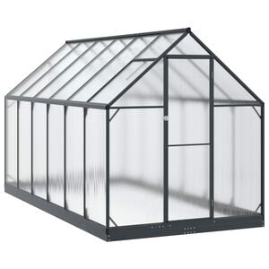 vidaXL Puutarhan Viherhuone ovella Antrasiitti 183,5 x 363,5 x 207 cm