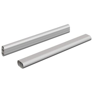 vidaXL Kaapintanko 2 kpl Hopea 264 x 15 x 29 mm Alumiiniseos