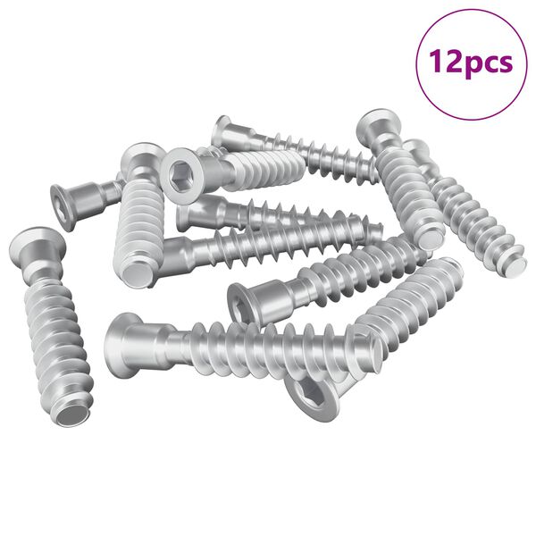 vidaXL P&auml;&auml;tykkisarja 12 pcs Hopea M7 x 40 mm Ter&auml;s