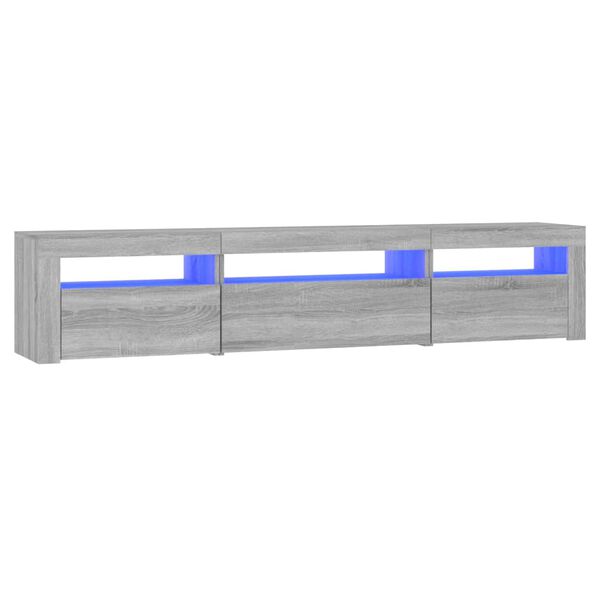 vidaXL TV-taso LED-valoilla harmaa Sonoma 195x35x40 cm