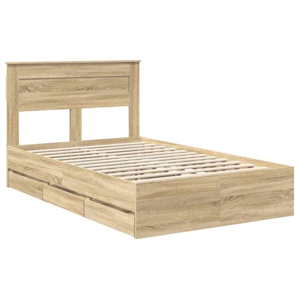 vidaXL S&auml;ngyn runko p&auml;&auml;tyll&auml; Sonoman tammi 120 x 200 cm Insin&ouml;&ouml;ripuuta