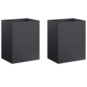 vidaXL Puutarha ruukku 2 kpl Musta 40 x 30 x 40 cm