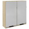 vidaXL Kylpyhuoneen peilikaappi Sonoma-tammi 64,5x20x66,5 cm lastulevy